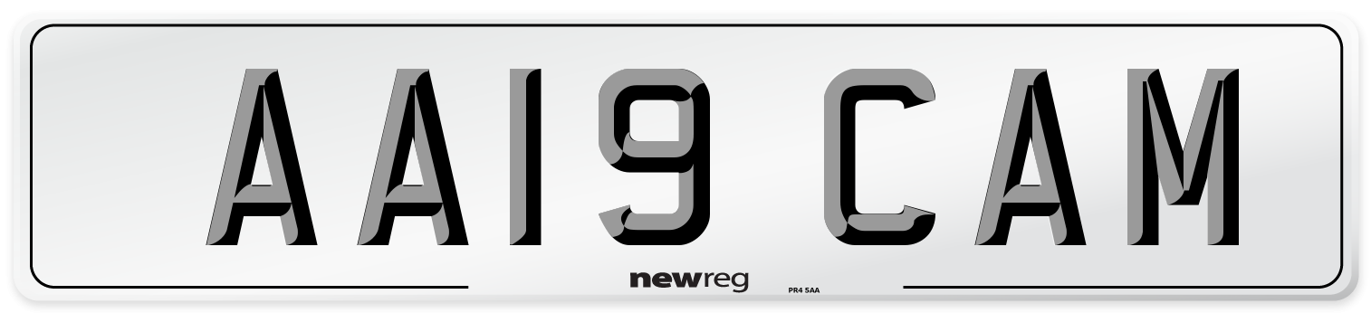 AA19 CAM Front Number Plate