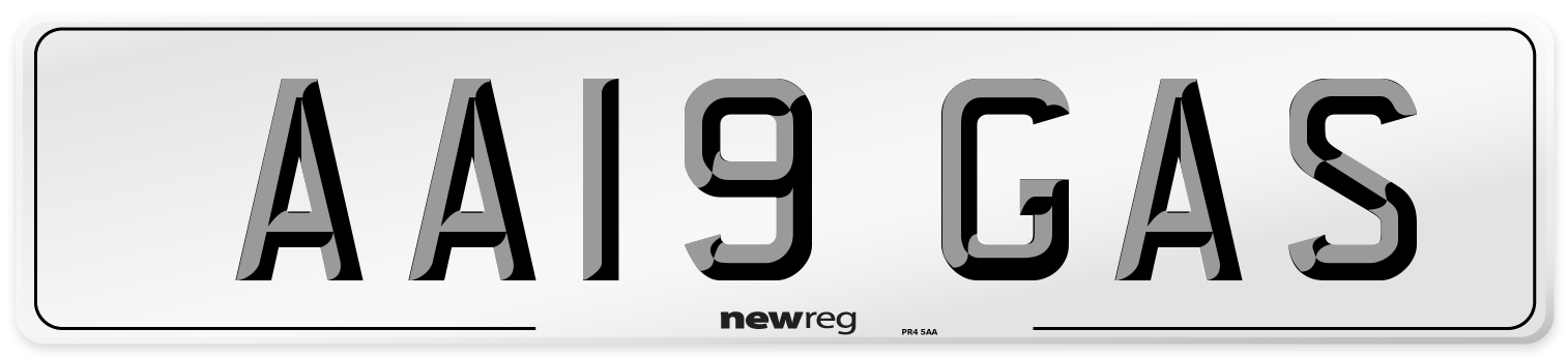 AA19 GAS Front Number Plate
