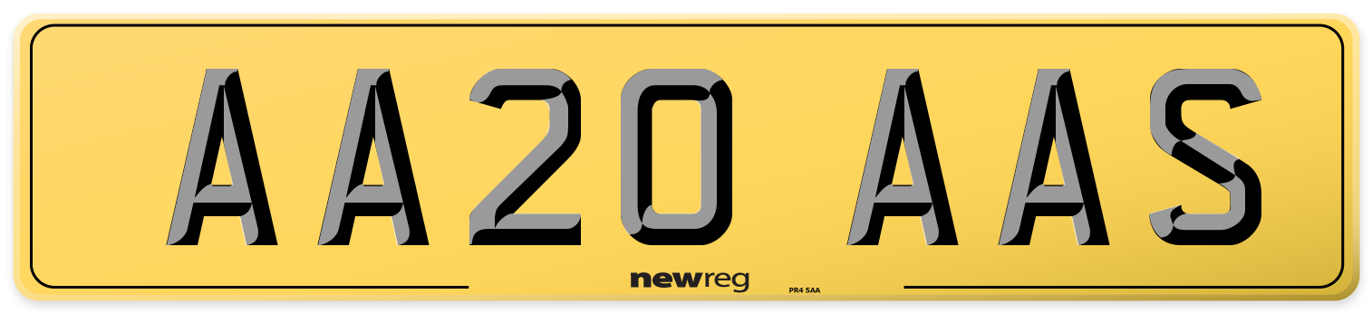 AA20 AAS Rear Number Plate