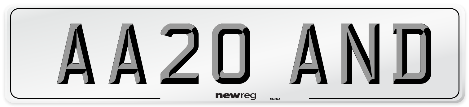 AA20 AND Front Number Plate