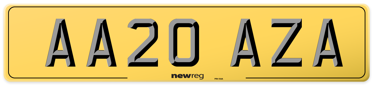 AA20 AZA Rear Number Plate