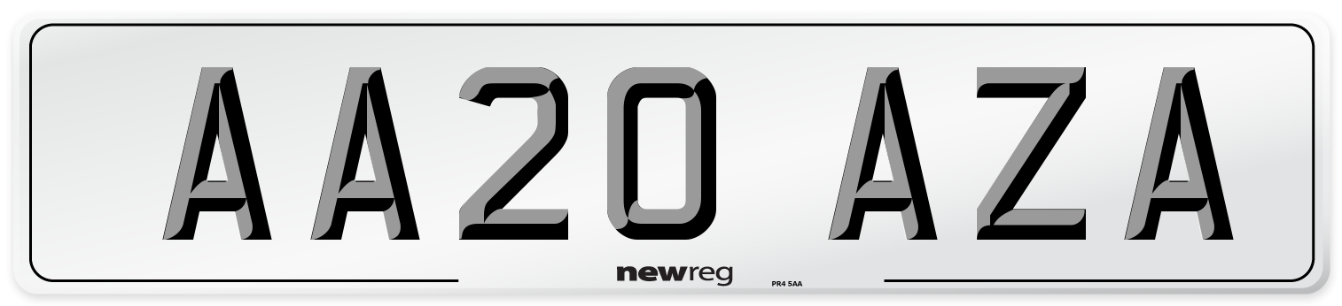 AA20 AZA Front Number Plate