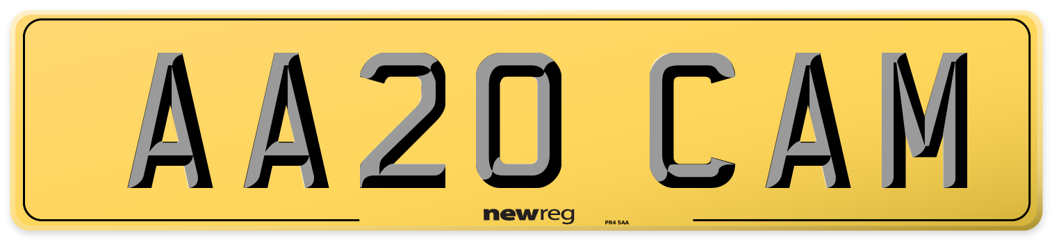 AA20 CAM Rear Number Plate
