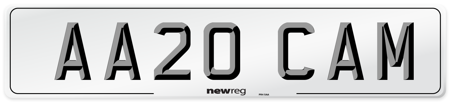 AA20 CAM Front Number Plate