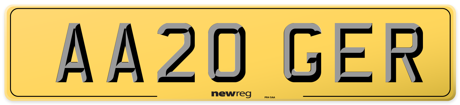 AA20 GER Rear Number Plate