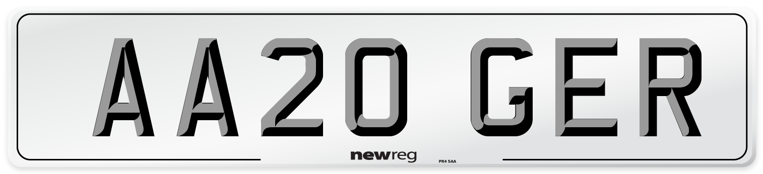 AA20 GER Front Number Plate
