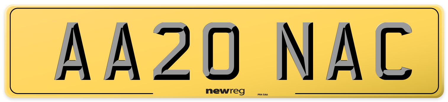 AA20 NAC Rear Number Plate