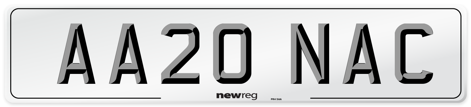 AA20 NAC Front Number Plate