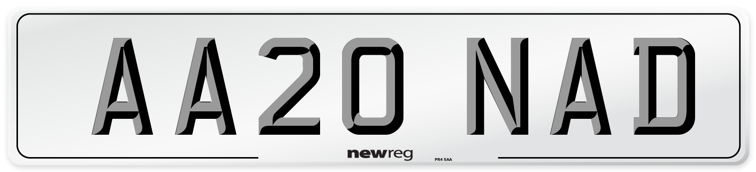 AA20 NAD Front Number Plate