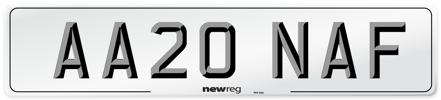 AA20 NAF Front Number Plate