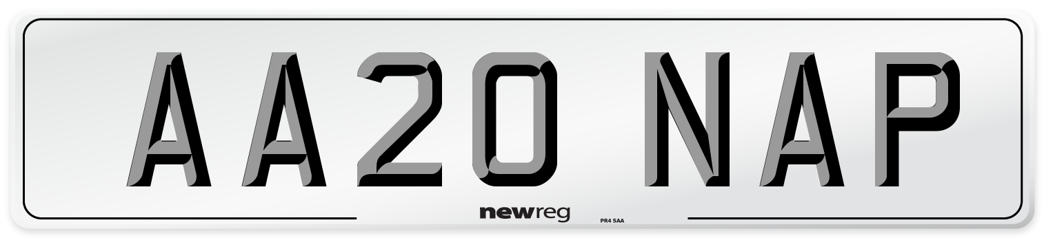AA20 NAP Front Number Plate