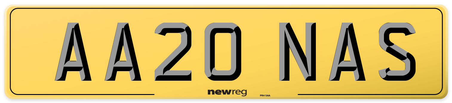 AA20 NAS Rear Number Plate