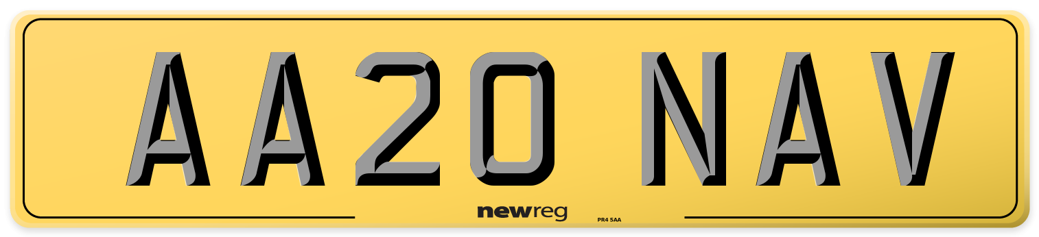 AA20 NAV Rear Number Plate