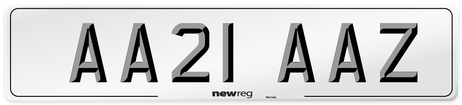 AA21 AAZ Front Number Plate
