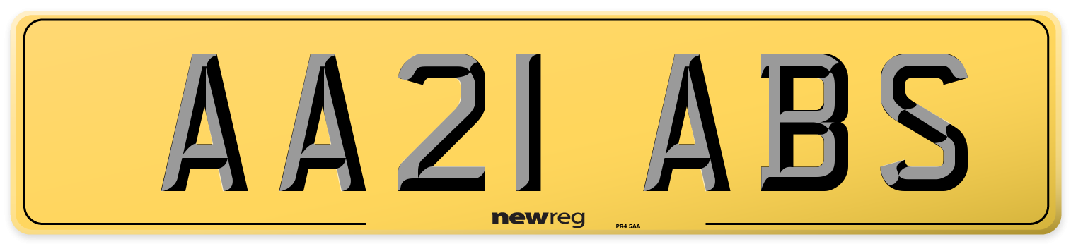 AA21 ABS Rear Number Plate
