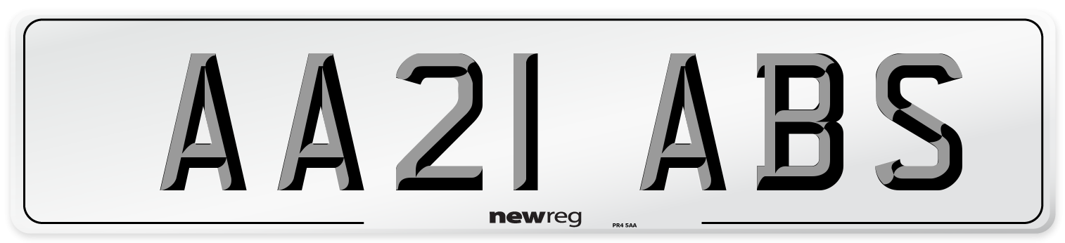 AA21 ABS Front Number Plate