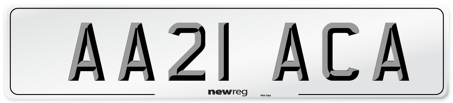 AA21 ACA Front Number Plate