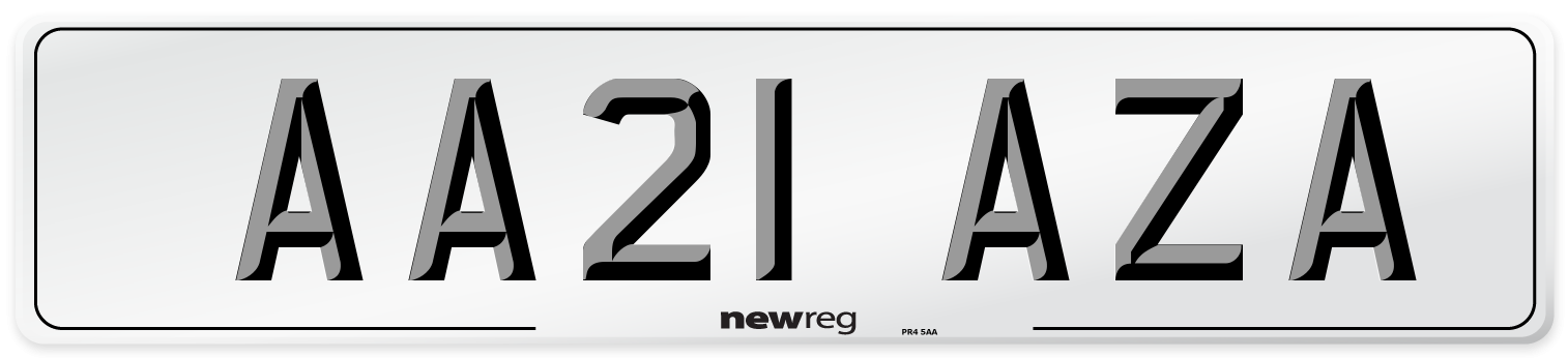 AA21 AZA Front Number Plate