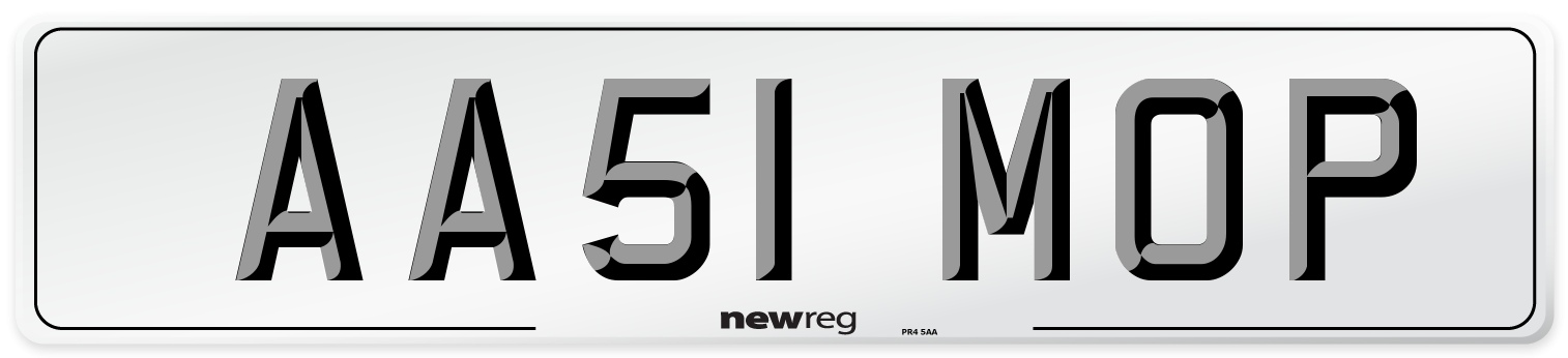 AA51 MOP Front Number Plate