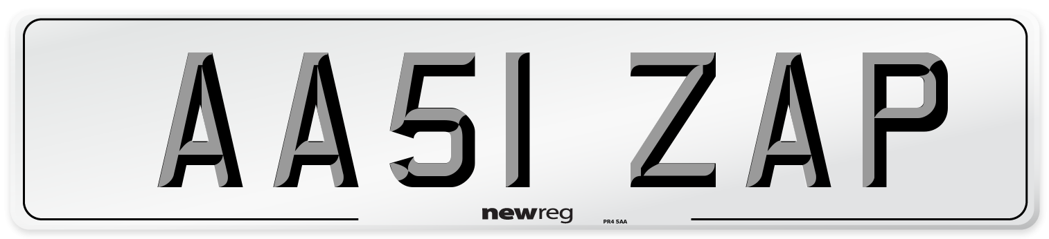 AA51 ZAP Front Number Plate