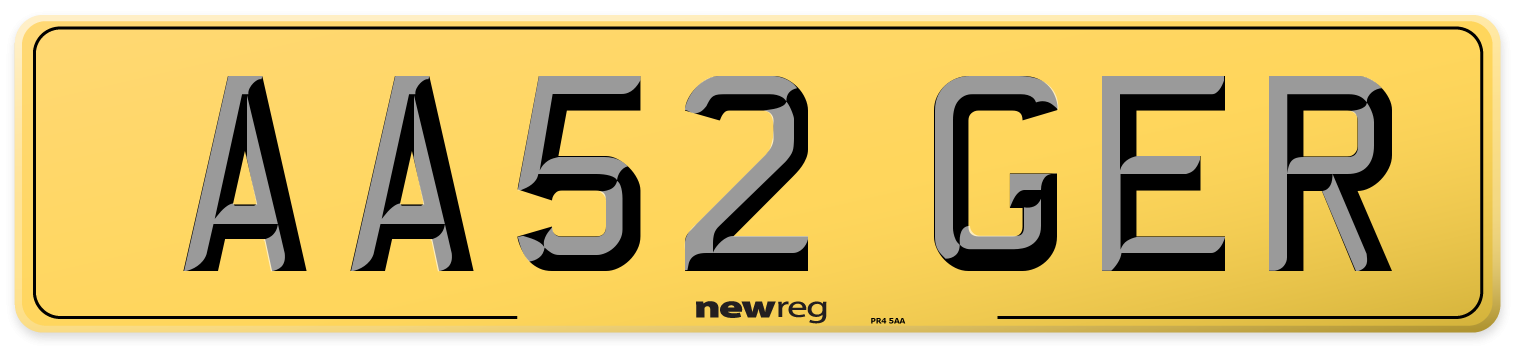 AA52 GER Rear Number Plate