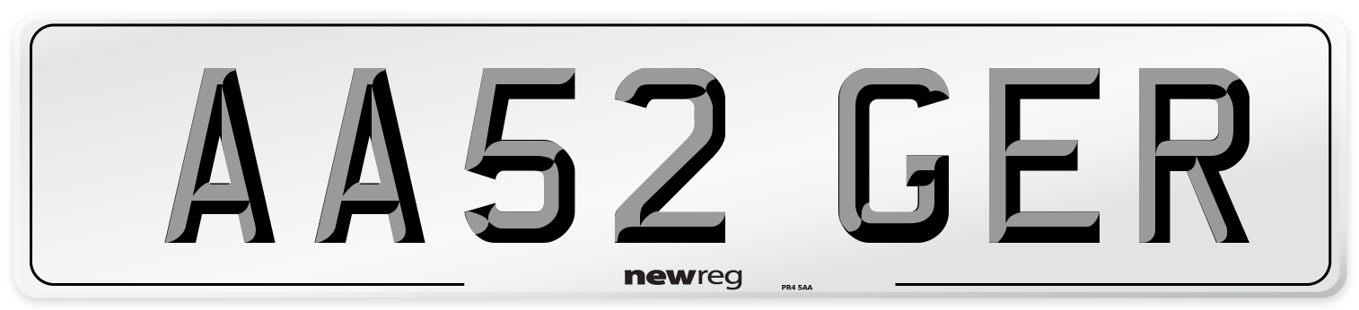 AA52 GER Front Number Plate