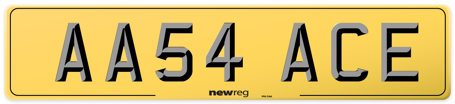 AA54 ACE Rear Number Plate