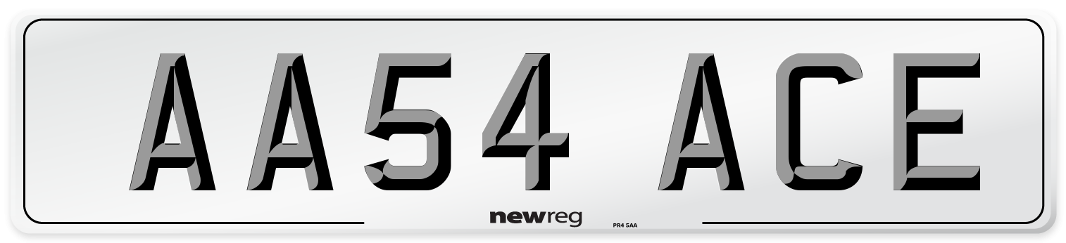 AA54 ACE Front Number Plate