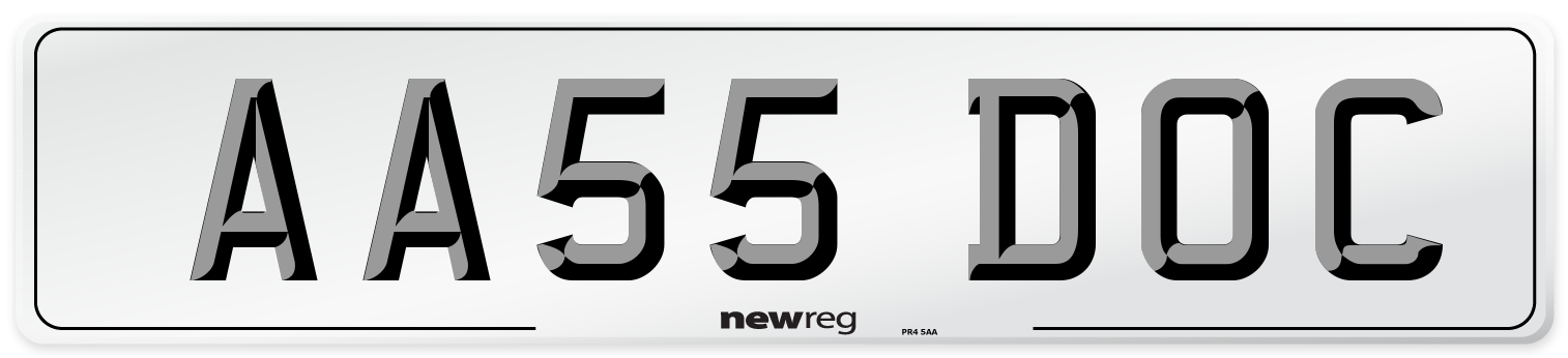 AA55 DOC Front Number Plate