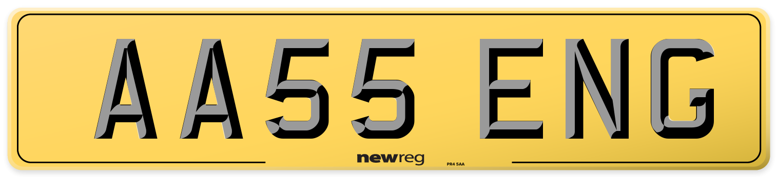 AA55 ENG Rear Number Plate