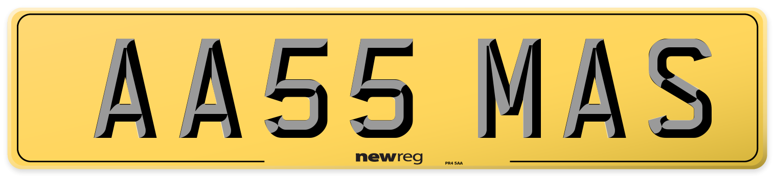 AA55 MAS Rear Number Plate