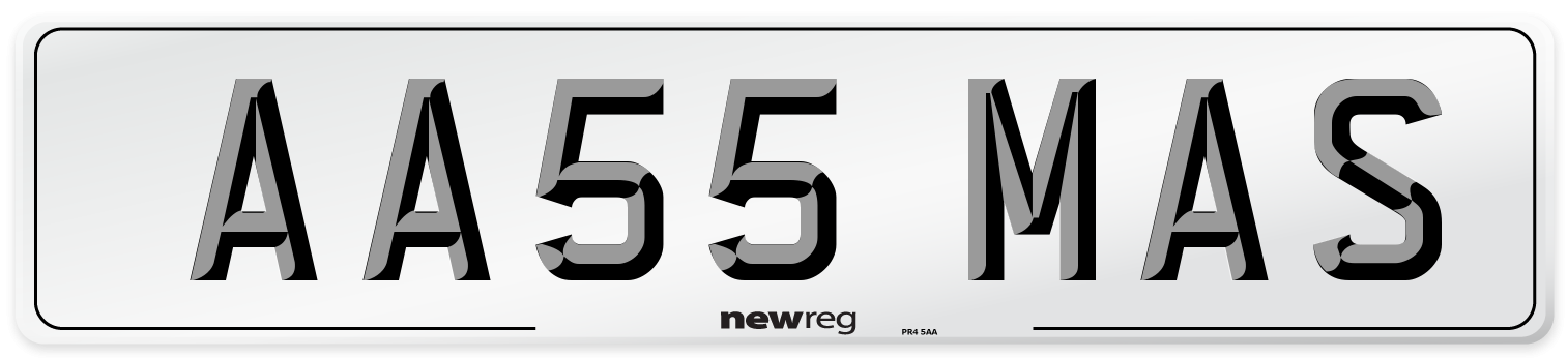 AA55 MAS Front Number Plate