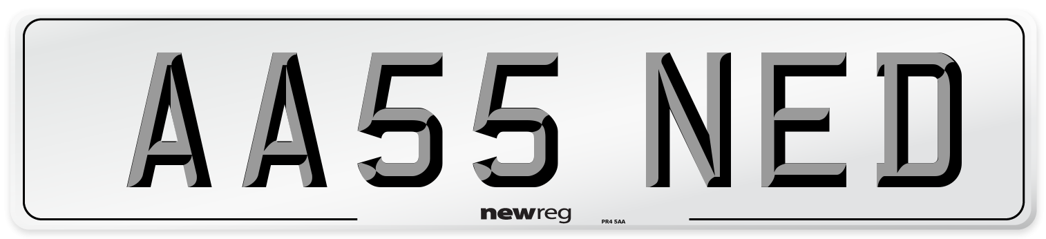 AA55 NED Front Number Plate