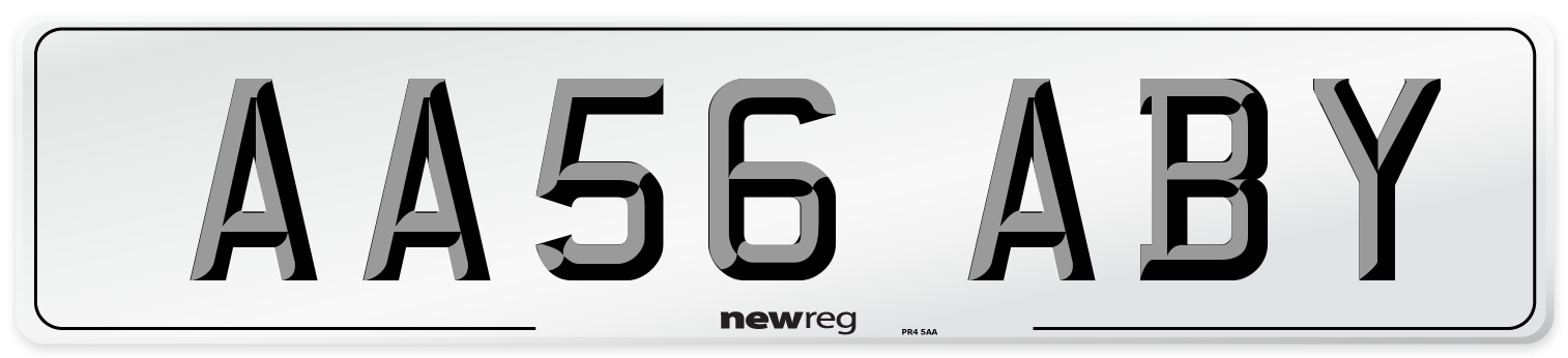 AA56 ABY Front Number Plate