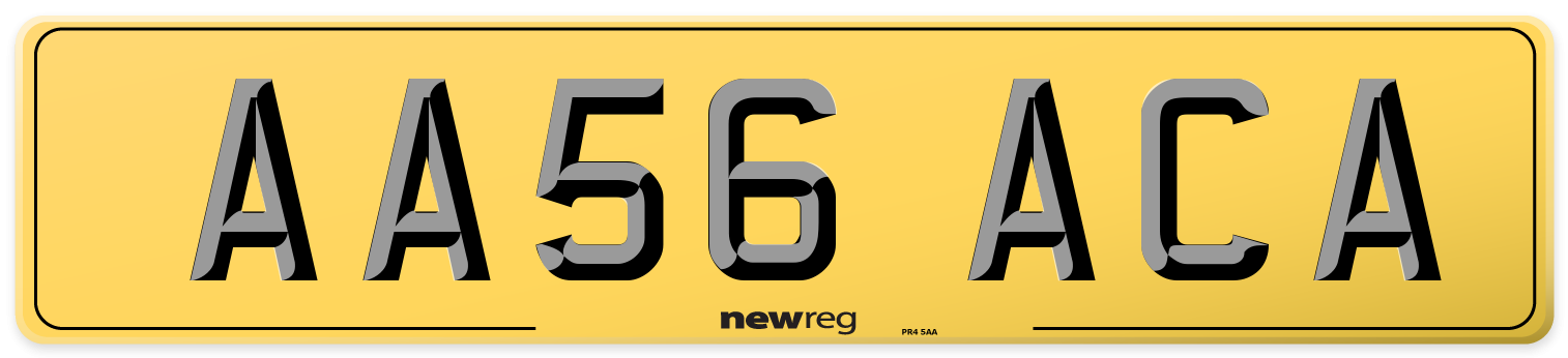 AA56 ACA Rear Number Plate