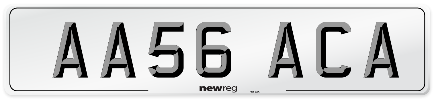 AA56 ACA Front Number Plate