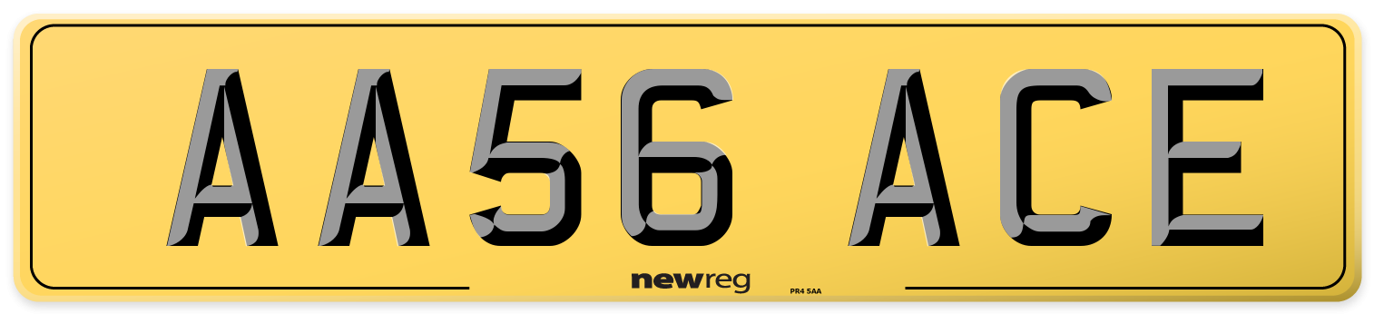 AA56 ACE Rear Number Plate