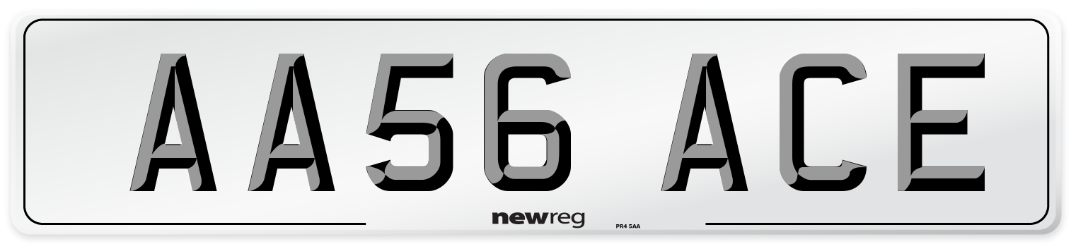 AA56 ACE Front Number Plate