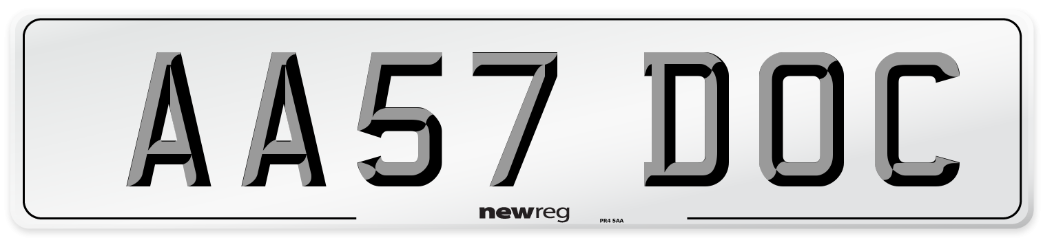 AA57 DOC Front Number Plate