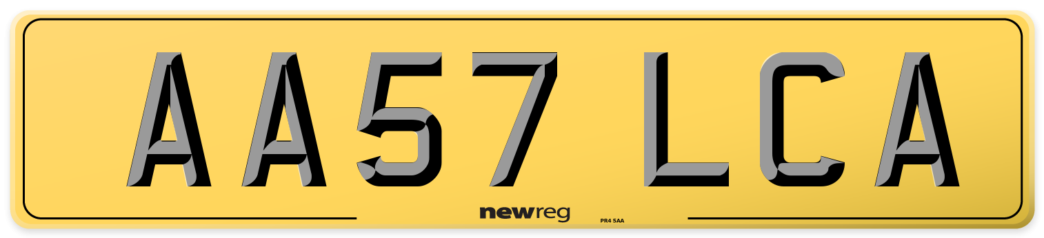 AA57 LCA Rear Number Plate