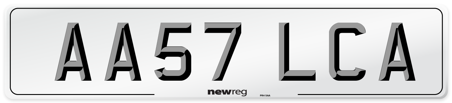 AA57 LCA Front Number Plate