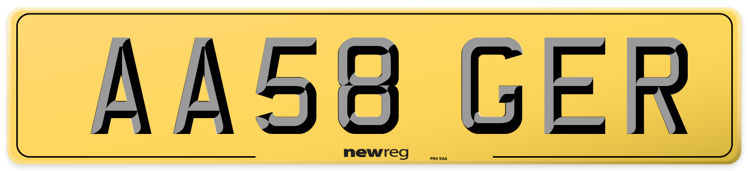 AA58 GER Rear Number Plate