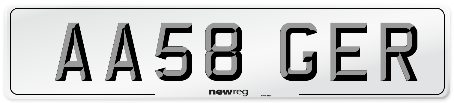 AA58 GER Front Number Plate