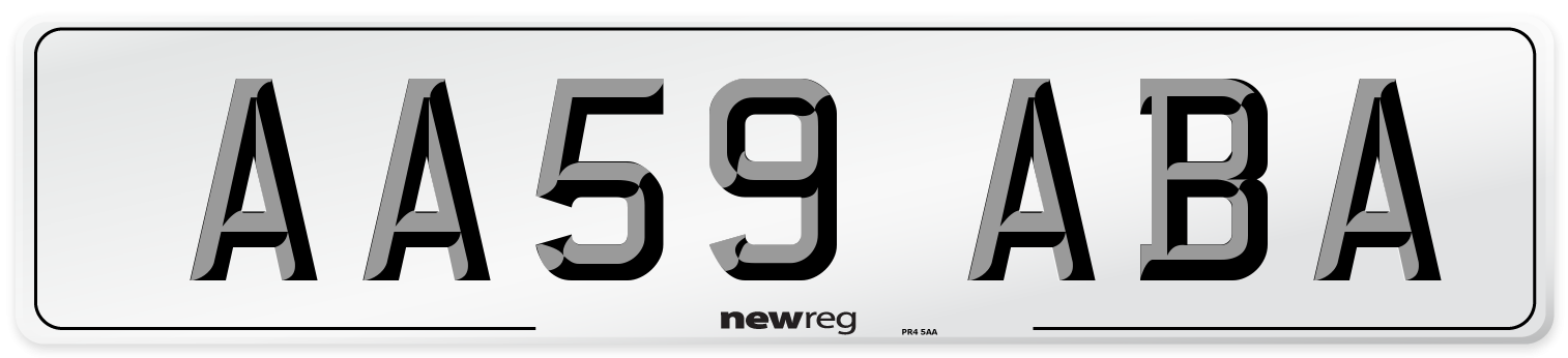 AA59 ABA Front Number Plate