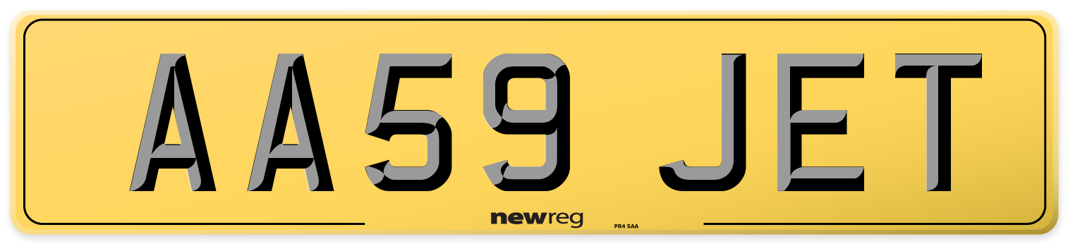 AA59 JET Rear Number Plate
