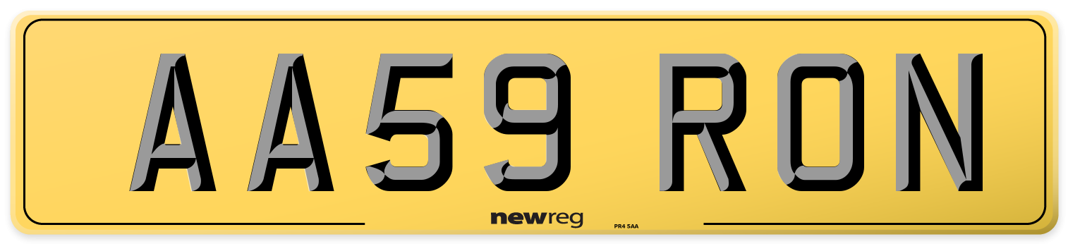 AA59 RON Rear Number Plate
