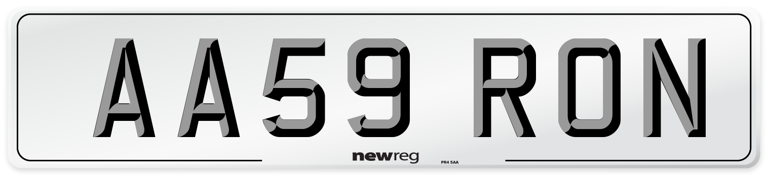 AA59 RON Front Number Plate