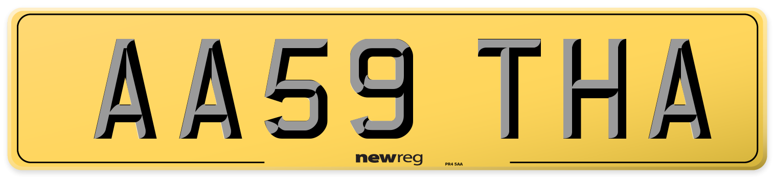 AA59 THA Rear Number Plate