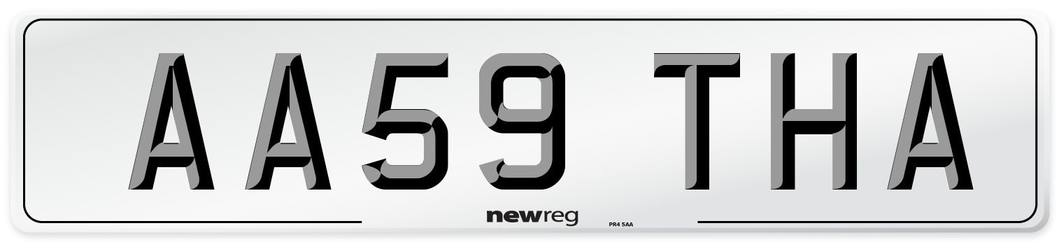 AA59 THA Front Number Plate