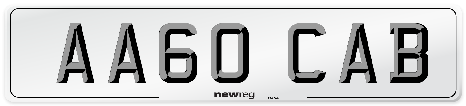 AA60 CAB Front Number Plate